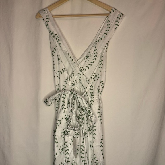 a new day Dresses & Skirts - a new day White Maxi Dress with Green Vine Print